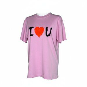 Balenciaga Love Collection Pink “I ♥ U” Graphic T-Shirt Size XS – 100% Cotton